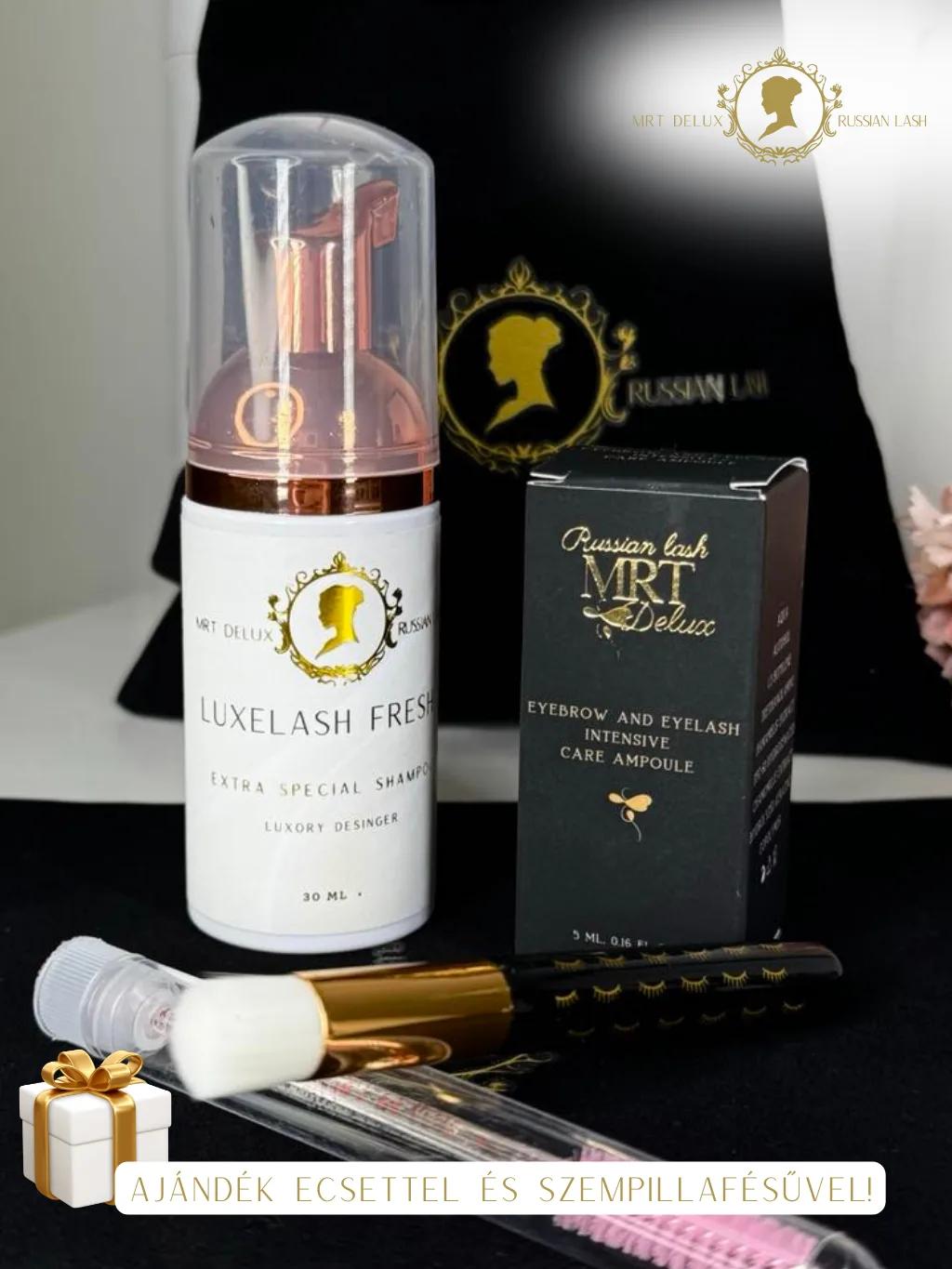 Limitált MRT Delux Luxelash Fresh szempilla és szemöldök sampon & szérum ajándékcsomag